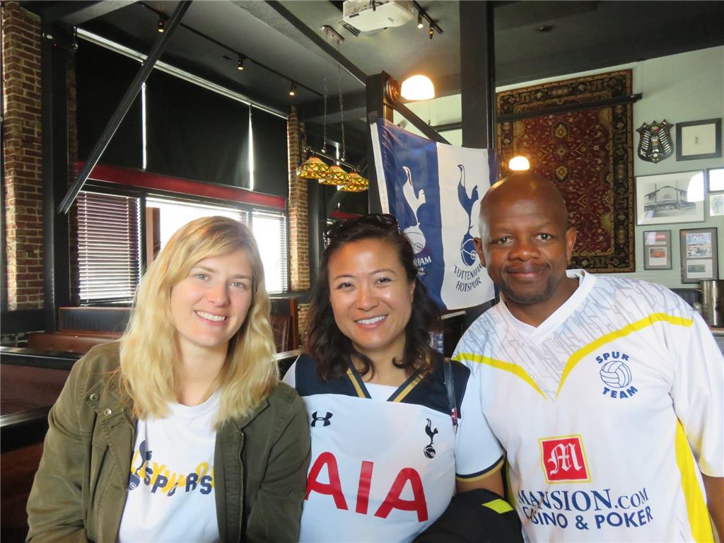 Got to be Tottenham faithful to watch Spurs away against West Brom. L to R: Kendall, Eliana and Jack.