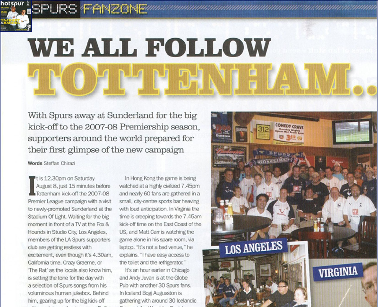 L.A. Spurs featured in October 2007 Hotspur Magazine